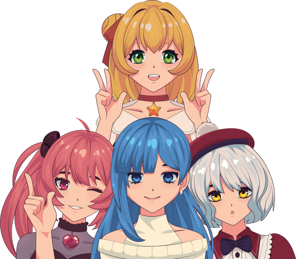 group anime girls